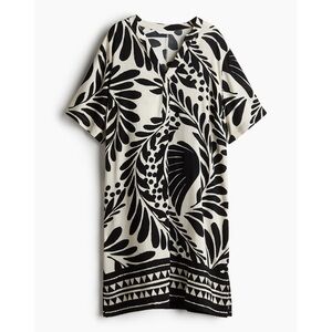 H&M Viscose Tunic Dress White/Black Patterned